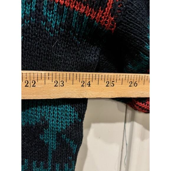 Vintage Saks Fifth Ave Christmas Sweater Reindeer Red Green Womens Large READ - Picture 6 of 8